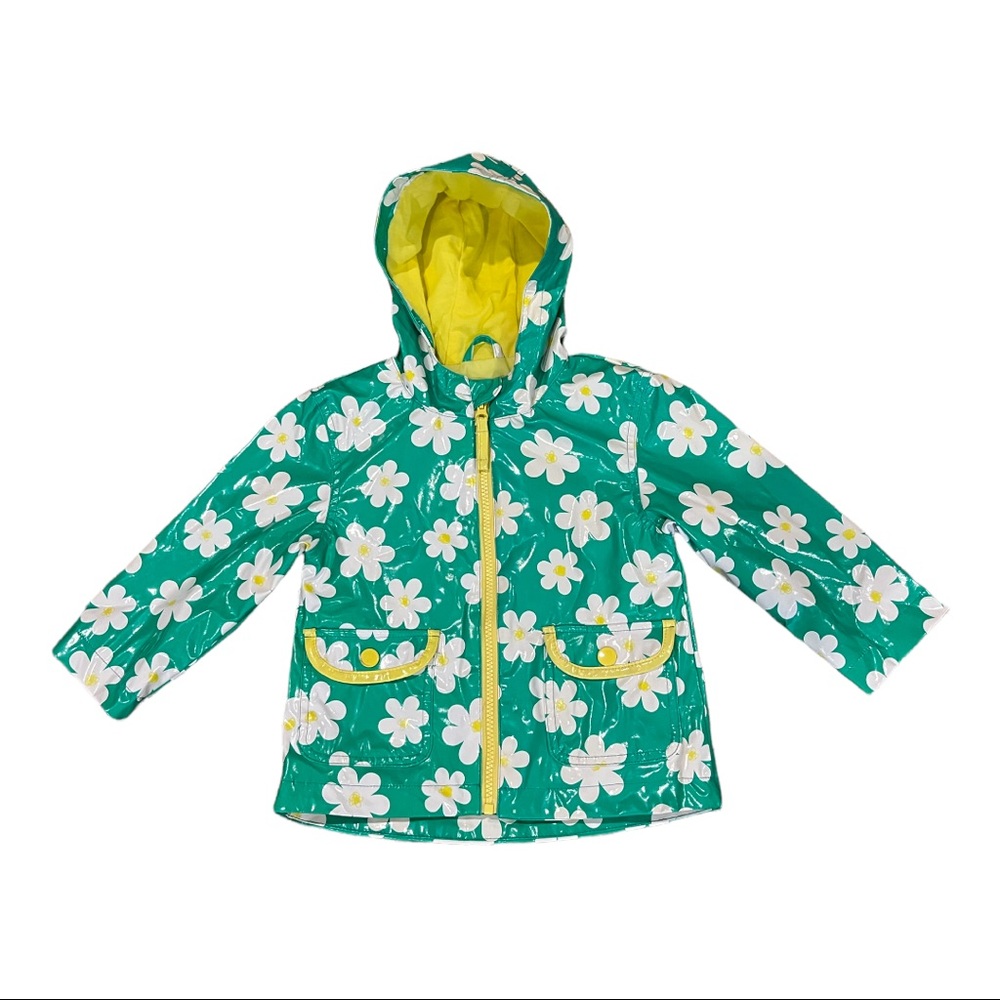 Circo Green Daisy Raincoat.  Size 2T